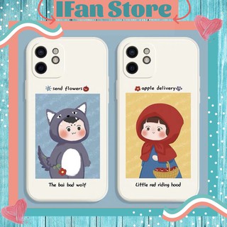 Ốp Lưng iPhone Ốp Đôi Dẻo Chống Sốc Đôi Sói - Bé Khăn Đỏ Iphone 6 6s 6plus 6splus 7plus 8plus x xs xsmax 11 promax 12pro