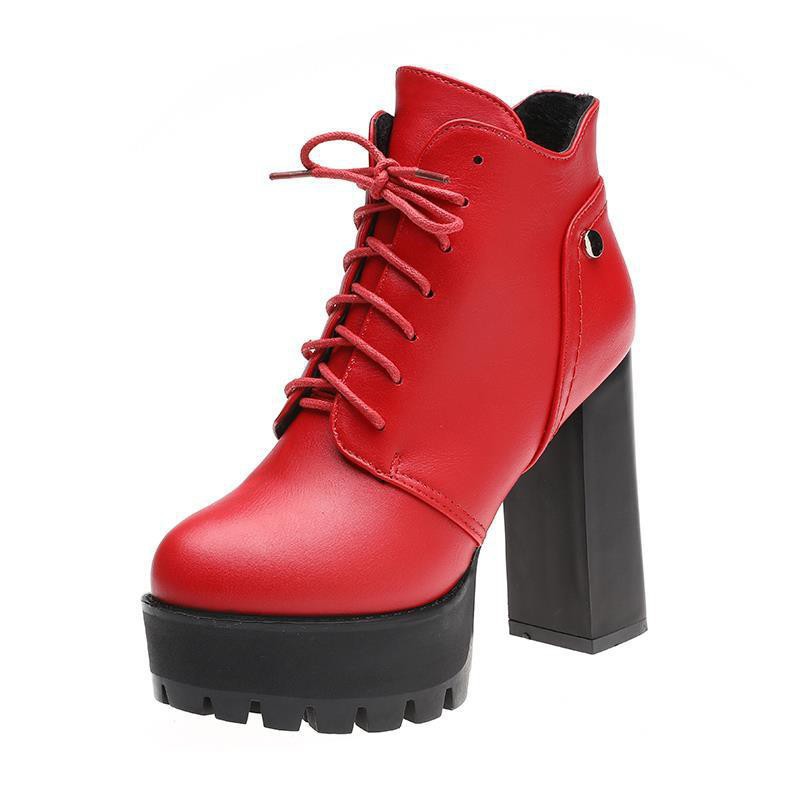 Giày boot cao gót 12cm thiết kế đế dày phong cách Âu Mỹ thời trang quyến rũ cho nữ -h91