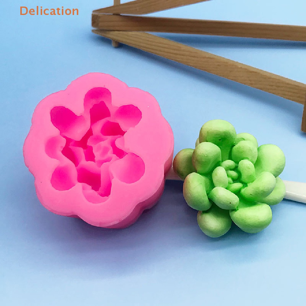 Khuôn silicon ELEBUY cây mọng nước trong chậu DIY làm bánh tráng miệng