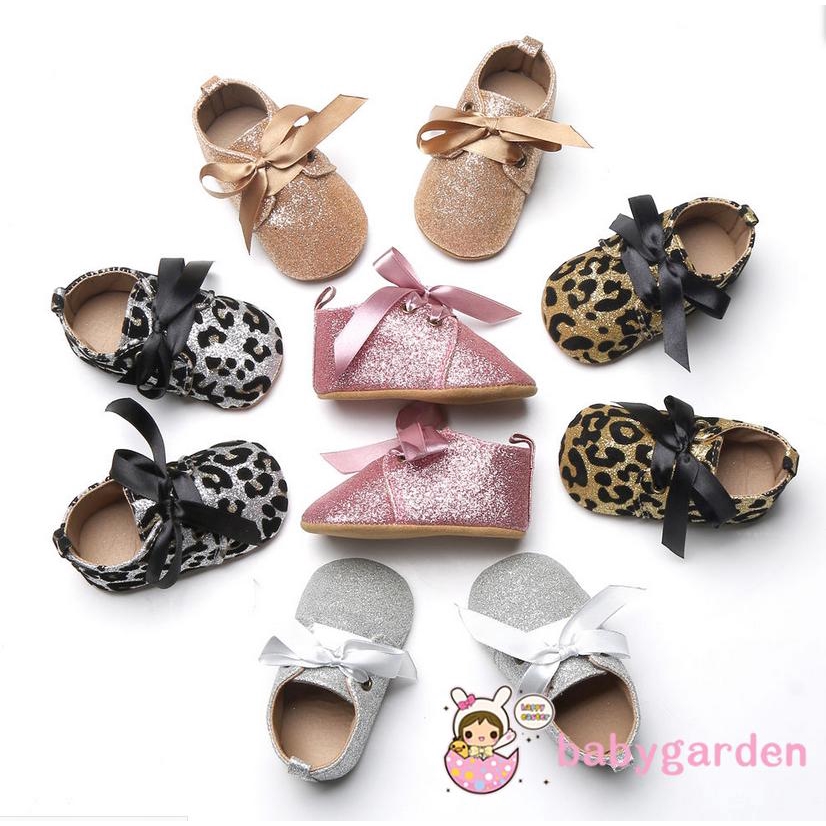 Giày thắt nơ xinh xắn cho bé gái 0-18 tháng tuổi