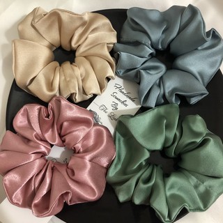 Scrunchies dây buộc tóc, cột tóc lụa satin cao cấp