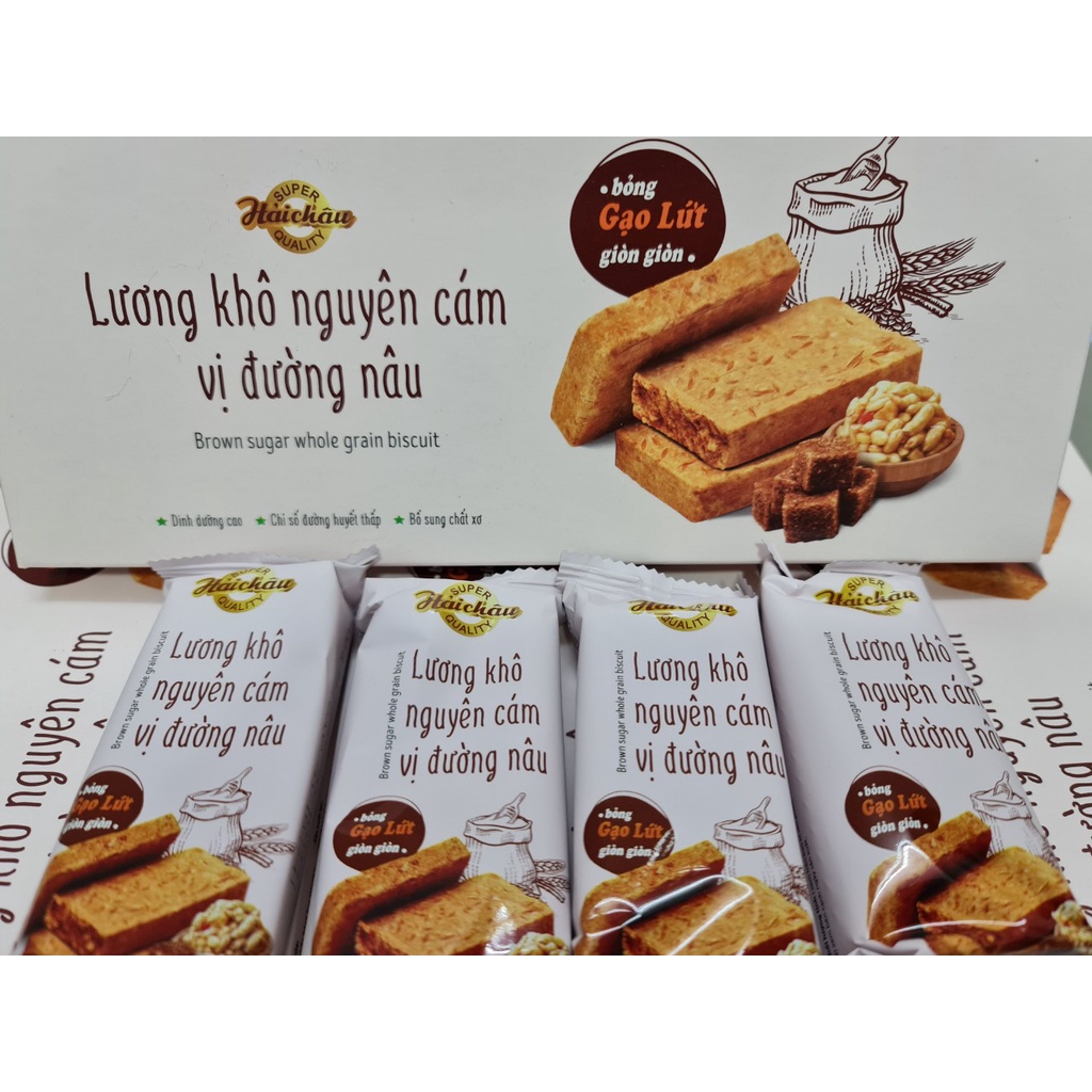 Lương Khô Nguyên Cám Hải Châu Vị Sữa Chua Việt Quất và Vị Đường Nâu HỘP 6 GÓI/420G