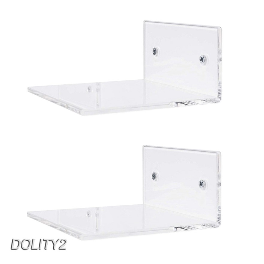 Set 2 Kệ Gắn Tường Bằng Acrylic Trong Suốt 10cm Dùng Để Đựng Đồ Dùng Nhà Tắm