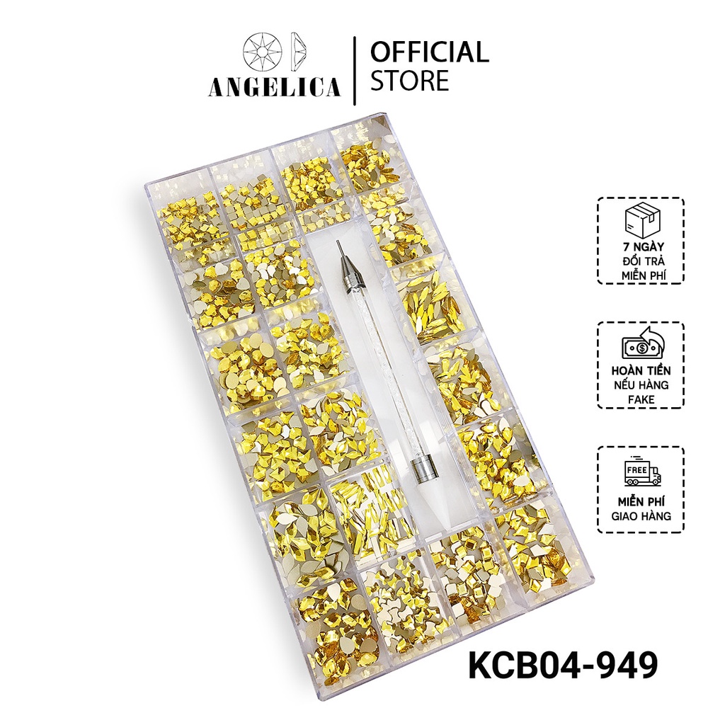Combo Đá Nail Chân Bằng Kèm Phụ Kiện Móng Đủ Màu ANGELICA KCB