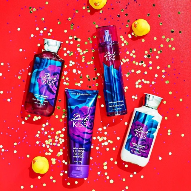 tắm , xịt , dưỡng dark kiss bath & body works