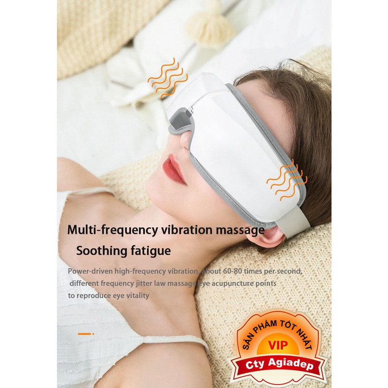 Máy Massage Mắt Cao Cấp thông minh Bluetooth GormaniVN Chườm nóng, thư giãn, phục hồi, giảm căng thẳng cho mọị lứa tuổi