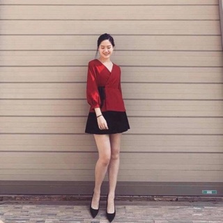Áo buộc nơ vạt chéo hàng qc