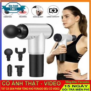 Súng Massage Cầm Tay FASCIAL GUN 4 Đầu 6 Chế Độ Chính Hãng Nhật Bản Giảm Cơ Căng Cơ Trị Nhức Mỏi Vai Gáy,Thoái Hóa Khớp
