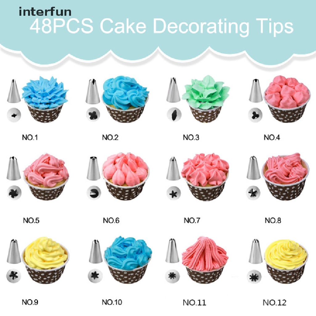 Set 24 / 36 / 48 Dụng Cụ Trang Trí Bánh Kem Bằng Inox Chuyên Dụng