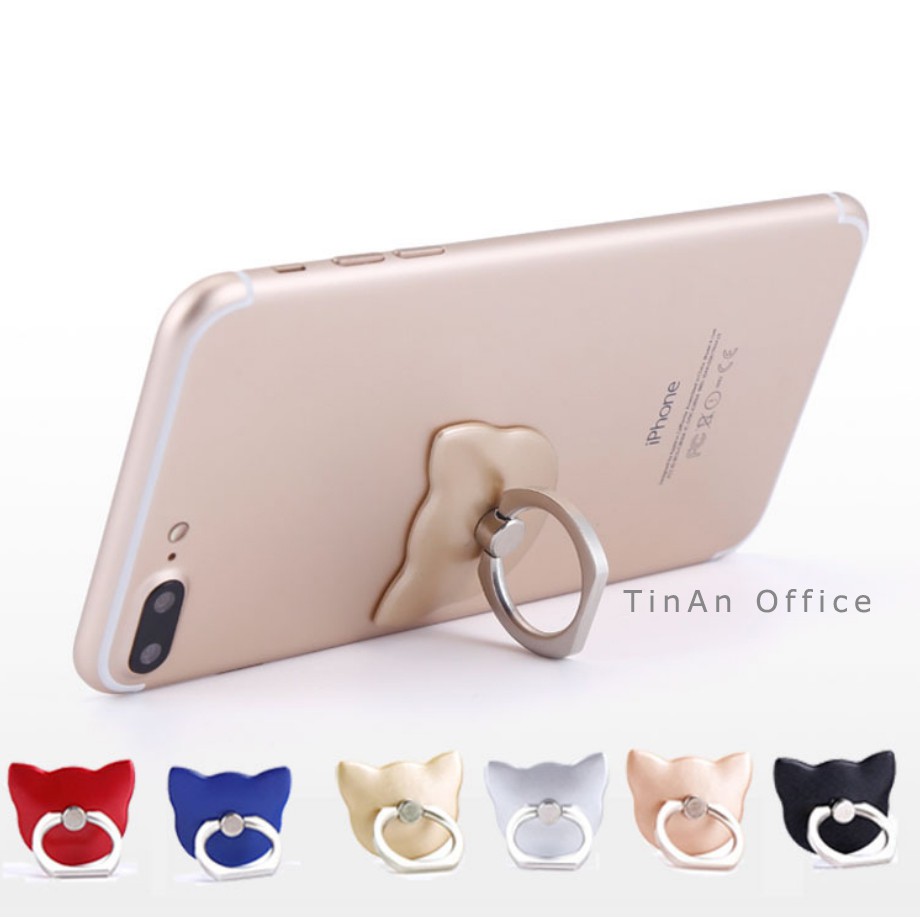 Giá đỡ điện thoại di động hình mèo dễ thương, Giá đỡ dạng nhẫn xoay đa năng