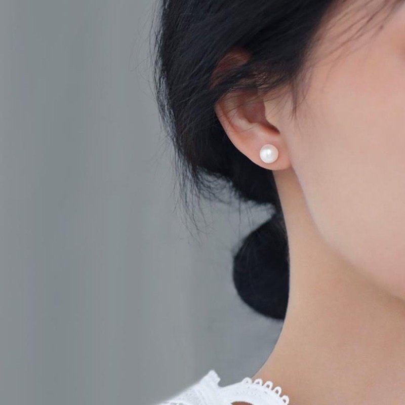 Bông Tai Kim Bạc S925 Gắn Ngọc Trai Nhân Tạo Đơn Giản Nhẹ Nhàng Thời Trang Dành Cho Nữ