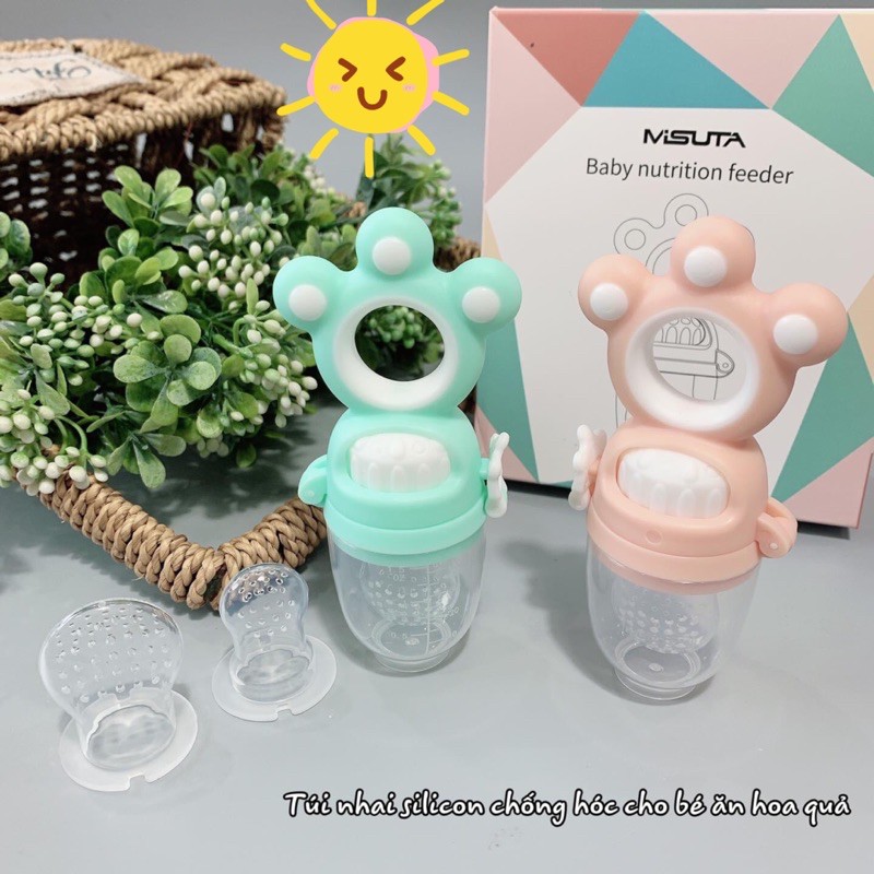 Túi Nhai Ăn Dặm Chống Hóc Cho Bé Misuta( Kèm 3 size núm nhai) MS -01