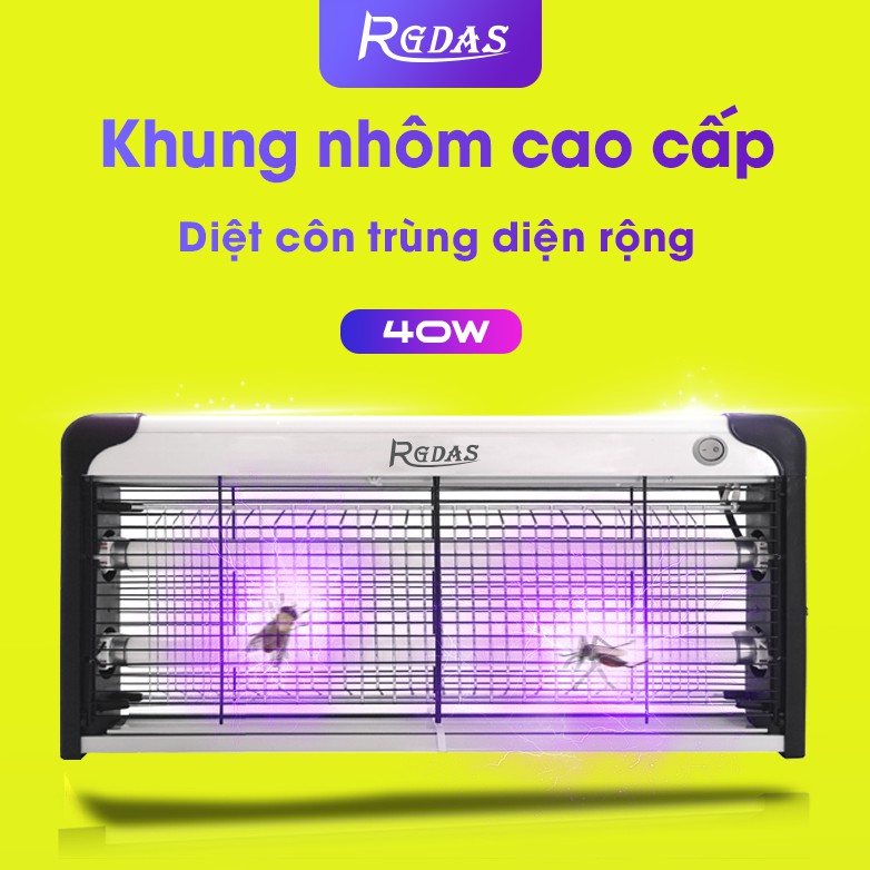 Đèn bắt muỗi và diệt côn trùng RGDAS 40W-phiên bản khung Nhôm cao cấp