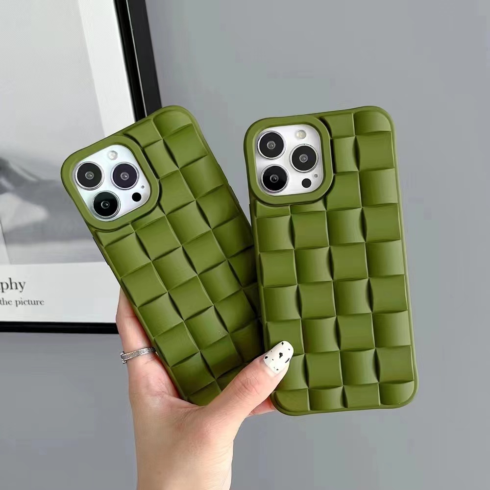 Ốp Điện Thoại Mềm Hình Vuông Nhỏ Màu Xanh Lá Cho Iphone 12 pro max 11 pro max xs max xr x 13proamx plus 7p 11pro