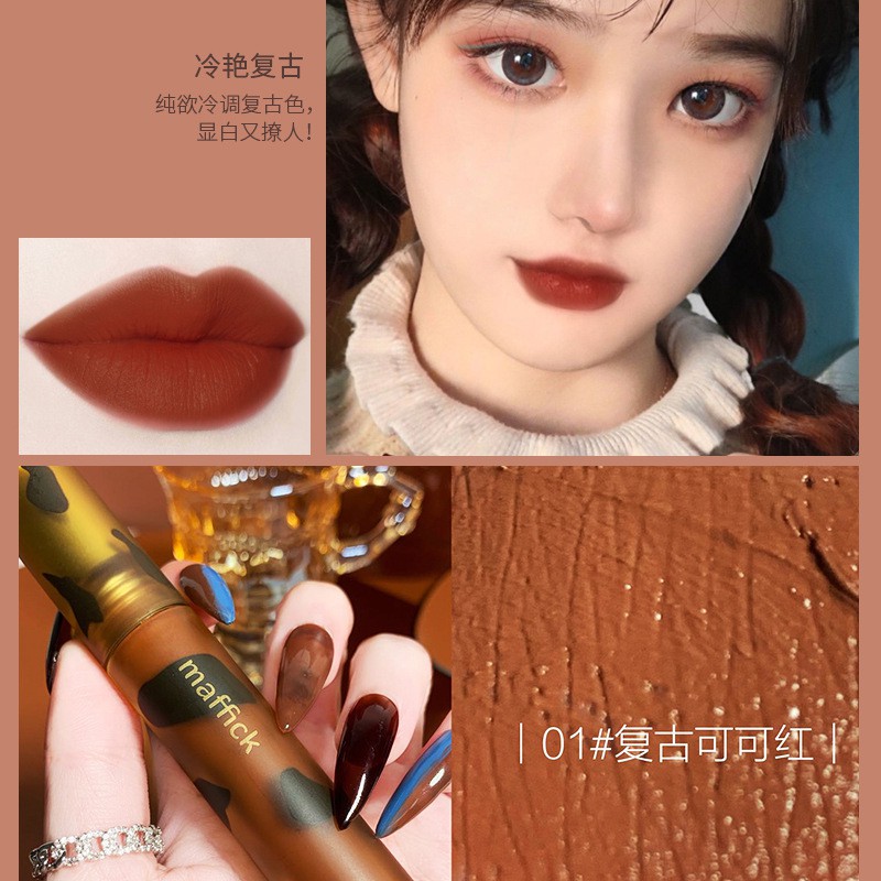 (Hàng Mới Về) Son Môi Màu Nude Lì Maffick hổ phách+ Nhung Mềm Mịn Lâu Trôi Chống Thấm Nước Tự Nhiên | BigBuy360 - bigbuy360.vn