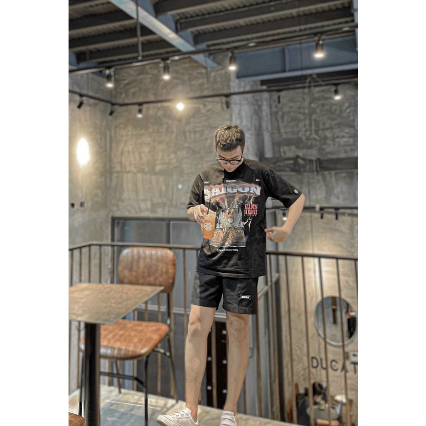 Áo thun Hades Saigon Spirit Black Tee nam và nữ 40kg-95kg, vải cotton dày mịn , Thời trang Unisex HCM AL143