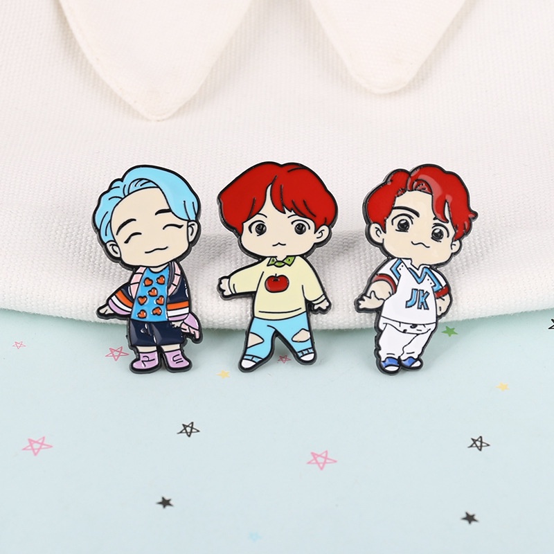 Huy Hiệu Cài Áo Họa Tiết Hoạt Hình Bts Bt21 Dễ Thương