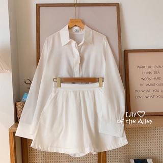 Set quần short áo sơ mi nẹp lửng