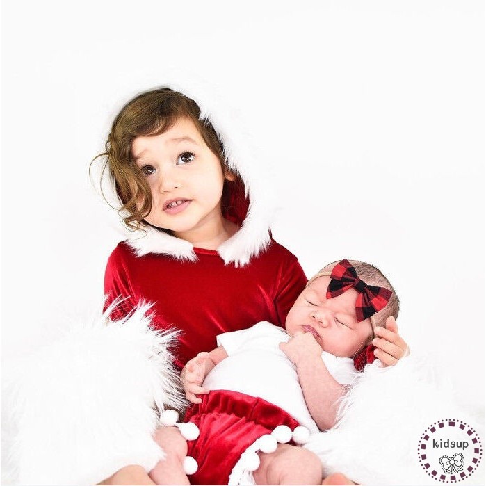 ✸ღ✸Cute Velvet Baby Infant Girl Romper Hooded Jumpsuit Bodysuit Outfits Clothes Xmas | BigBuy360 - bigbuy360.vn