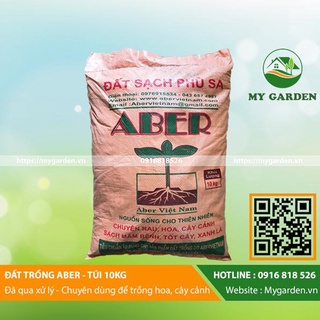 Đất sạch phù sa Aber, túi 10kg, nhiều trấu, giàu dinh dưỡng trồng cây