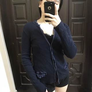 Áo khoác len Cadigan Size M viền bèo