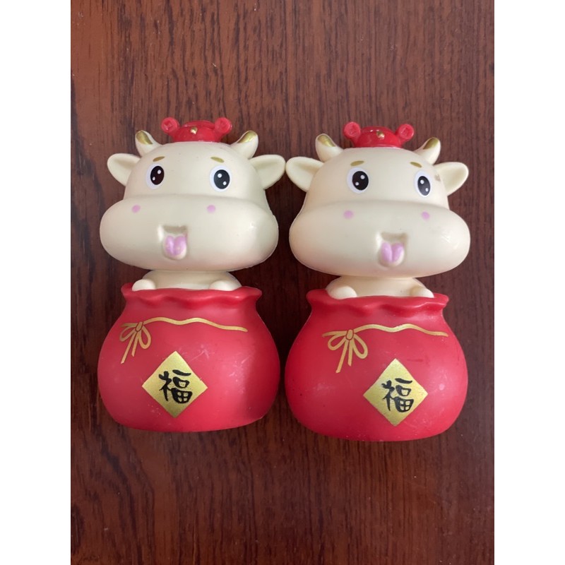 Combo 2 con Trâu trang trí bánh kem, bánh sinh nhật, tiểu cảnh