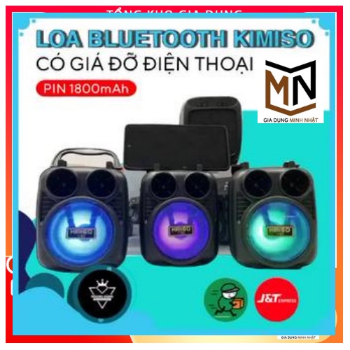 Loa bluetooth không dây Mini Kimiso KM 1182 ,Bass mạnh,chất lượng âm tuyệt hảo, dung lượng pin lớn, có đèn led nhấp nháy