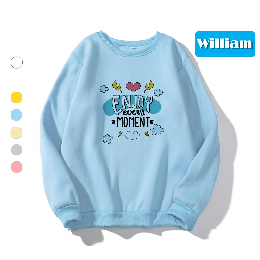 Áo Sweater chui đầu nữ dễ thương William DS62 - Chất liệu nỉ ngoại mềm mịn, giữ ấm tốt