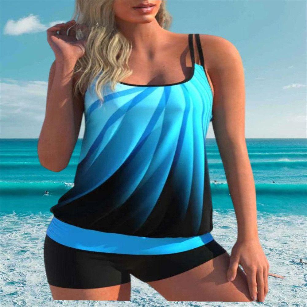 Bộ Đồ Bơi Tankini Gồm Áo + Quần Sooc Có Đệm Dành Cho Bé Gái UK 8-16