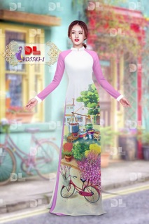 Vải áo dài phong cảnh