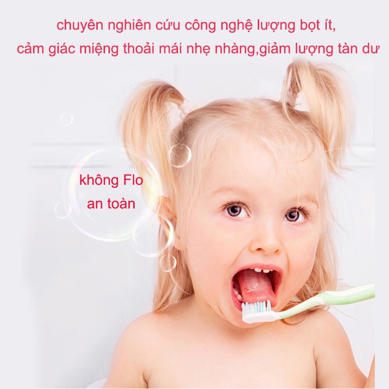 Bàn chải đánh răng lông mềm cho trẻ em, ngừa sâu răng, hơi thở thơm mát, hương trái cây, thích hợp cho bé từ 3-12 tuổi