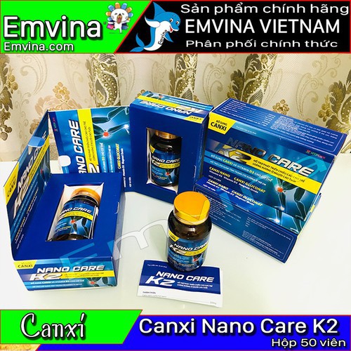 Nano Care K2 - Bổ sung Canxi, Vitamin D3, hỗ trợ còi xương ở trẻ nhỏ, loãng xương ở người lớn, phụ nữ mang thai