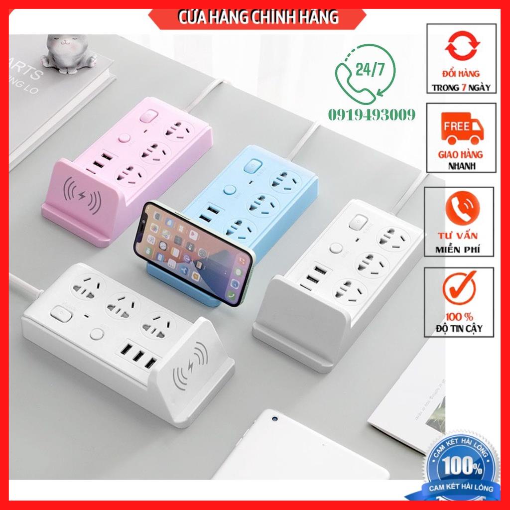Ổ Cắm ĐiệnThông Minh Sạc Không Dây 3 Cổng USB,Ổ Chịu Tải 2500W,tốc độ kết nối nhanh CAM KẾT CHÍNH HÃNG BH 1 NĂM