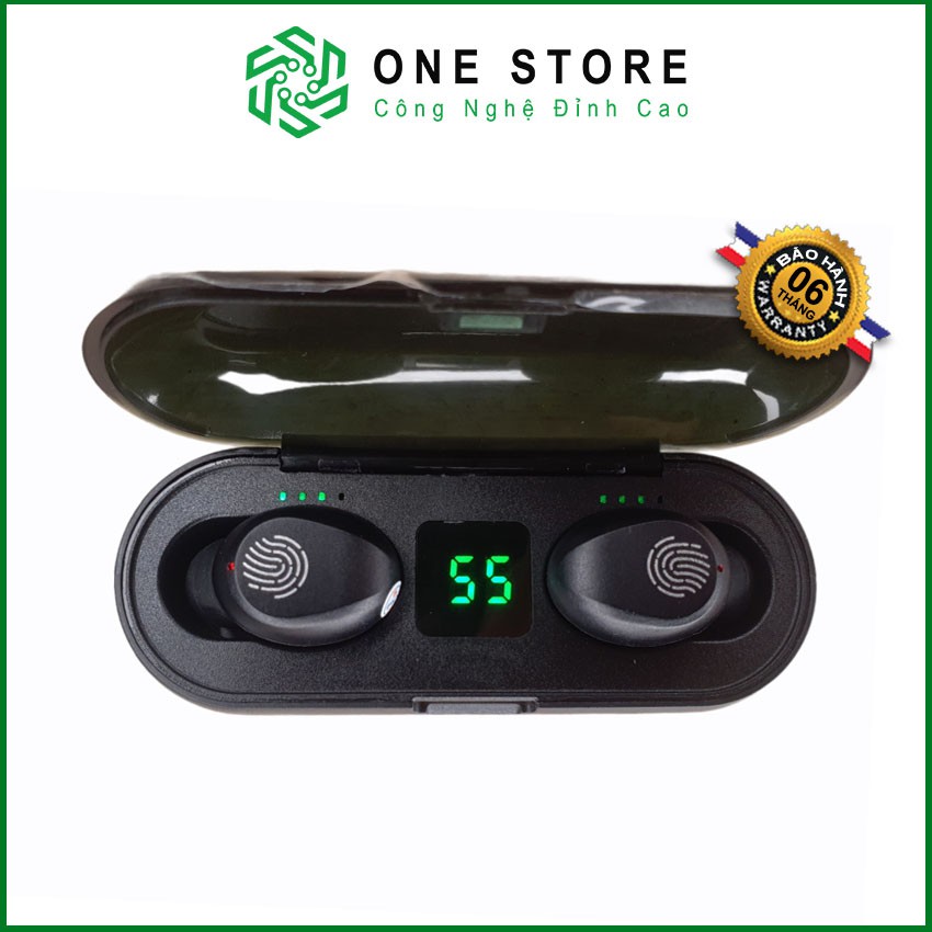 Tai nghe Bluetooth AMOI F9 TWS 5.0 bản QUỐC TẾ không dây cảm ứng chống nước IPX5, chống ồn tích hợp sạc dự phòng 2500mAh