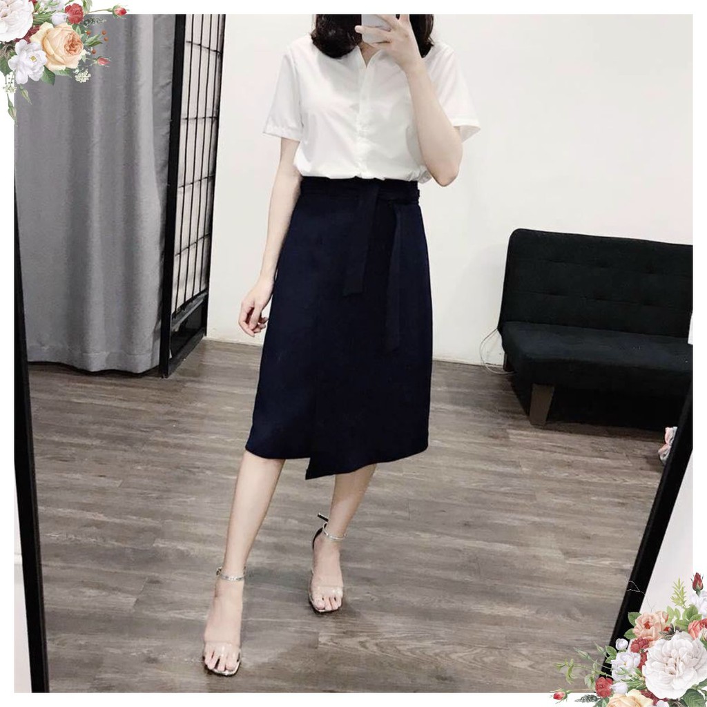 Chân Váy Công Sở ❤️FREESHIP❤️ Xẻ Tà Dây Cột Eo | BigBuy360 - bigbuy360.vn