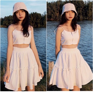 Chân váy ngắn midi bèo tầng KA