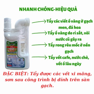 Nước tẩy gạch ố và, tẩy nhà tắm, nhà vệ sinh, nên gạch bị ố nước chè