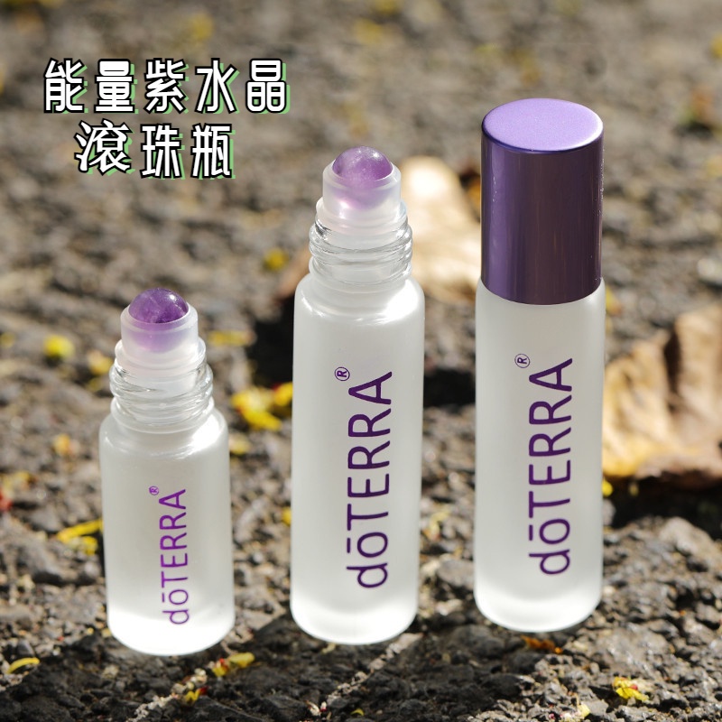 Chai Thủy Tinh Rỗng 5Ml / 10ml Đính Đá Thạch Anh Tím Đầu Tròn