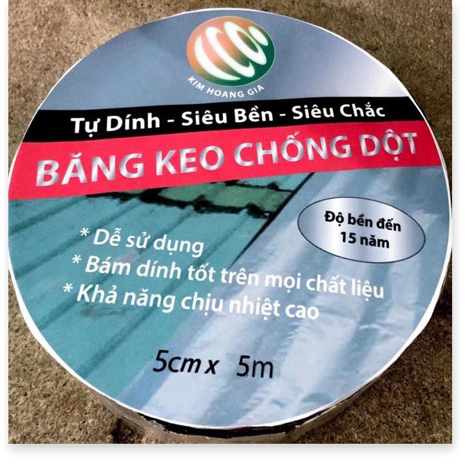 BĂNG KEO CHỐNG THẤM-CHỐNG DỘT MÁI TÔN ĐA NĂNG- SIÊU BỀN-SIÊU DÍNH-GIẢI PHÁP CHỐNG DỘT CHO NGÔI NHÀ CỦA BẠN(5cm x 5m)