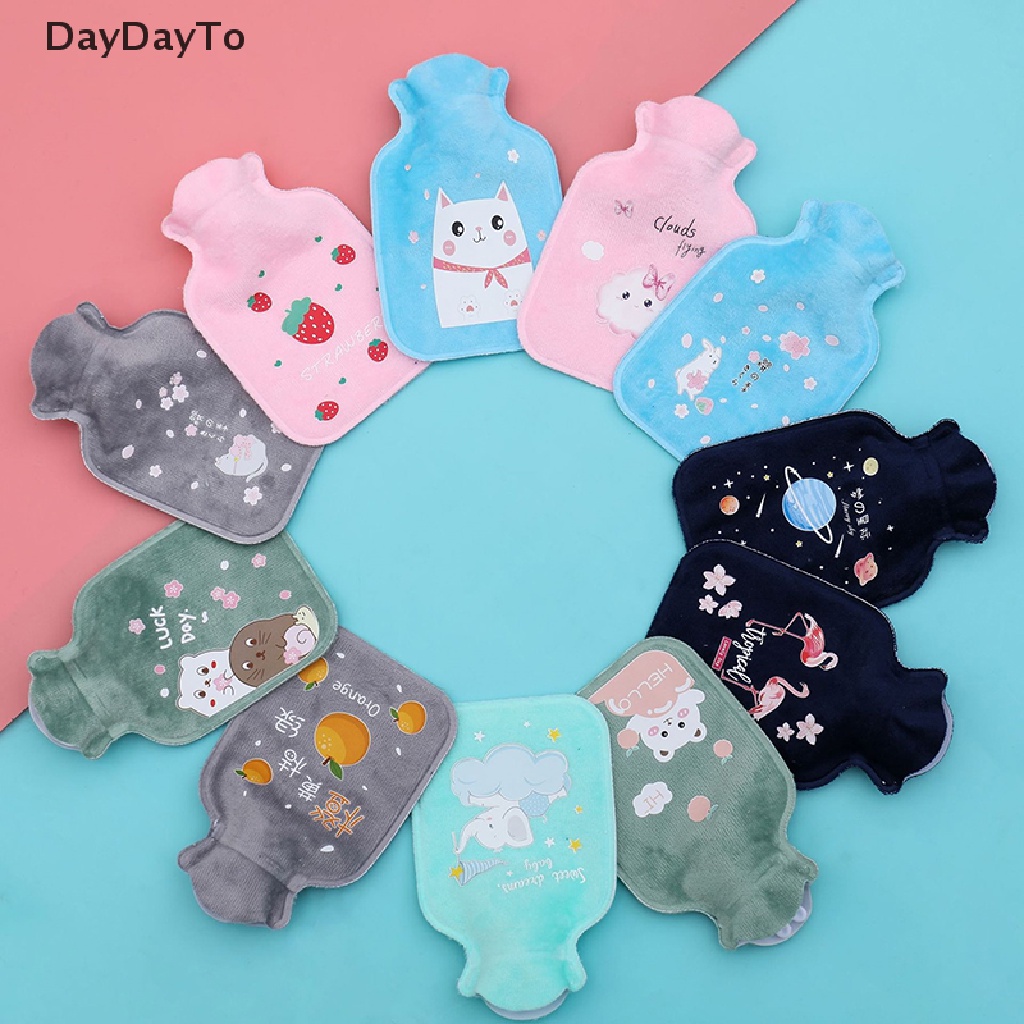 Túi Đựng Bình Nước Nóng Giữ Ấm Bằng Vải Cashmere Phối Lông Cừu Dễ Thương