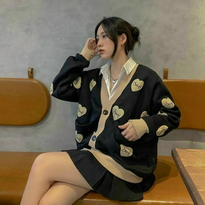Áo khoác Cardigan R TRÁI TIM  20inch 2022 Nam Nữ Form Rộng Nhiều Mẫu, Áo Nỉ Chống Nắng Kiểu Cardigan F.S.Shop68