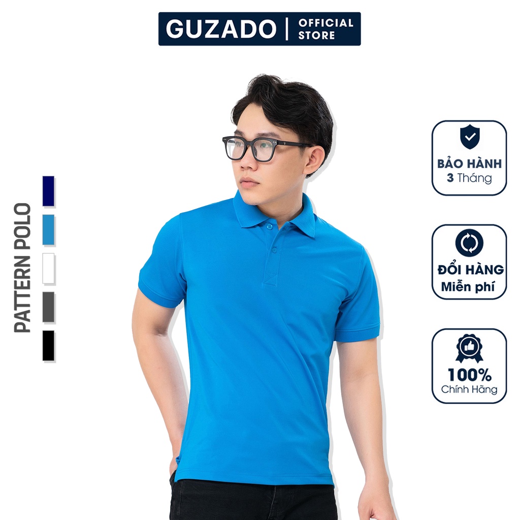 Áo Polo Nam Guzado Có Cổ Phối Màu Lịch Sự Chất Liệu Vải Cá Sấu Thoáng Mát Mềm Mịn GPL03