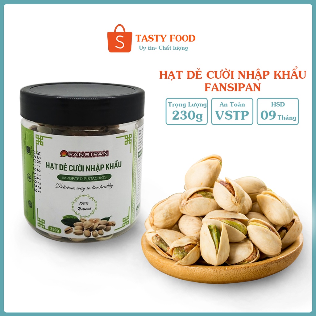 [Quà Tết ] Hạt dẻ cười nhập khẩu chính hãng Fansipan hộp 230g, dẻ cười sấy khô đồ ăn vặt Tasty Food