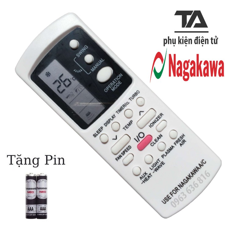 Điều khiển điều hòa Nakagawa 1&2 chiều các dòng Nakagawa NIS-C NS-C NIS-A NS-A Inverter