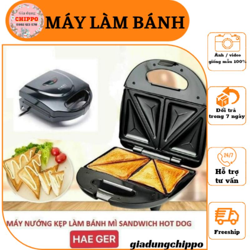 Máy làm bánh , nướng bánh mì Haeger thơm ngon , có men chống dính