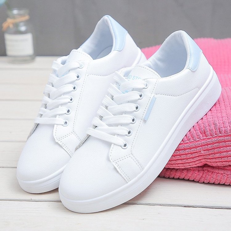 Giày Sneaker Màu Trơn Cột Dây Thoải Mái Cho Nữ