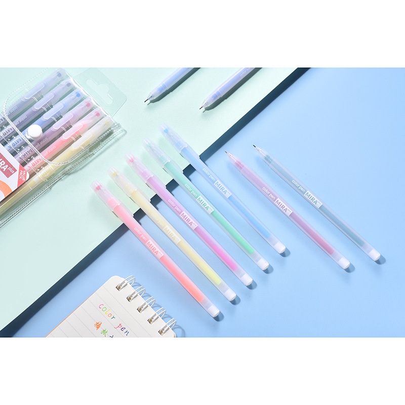 Bút highlight dạ quang màu pastel bullet journal 3 vintage mực gel TOGU - Set combo bộ 12 bút viết maker sổ tay cute