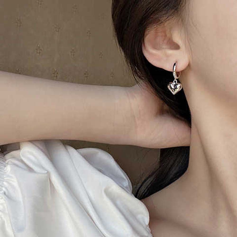 Bông Tai Hình Trái Tim Nhiều Màu Sắc Phong Cách Hàn Quốc Thanh Lịch Cho Nữ