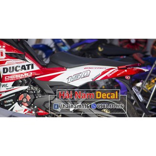 Tem Trùm Exciter 150 Trắng Đỏ Ducati