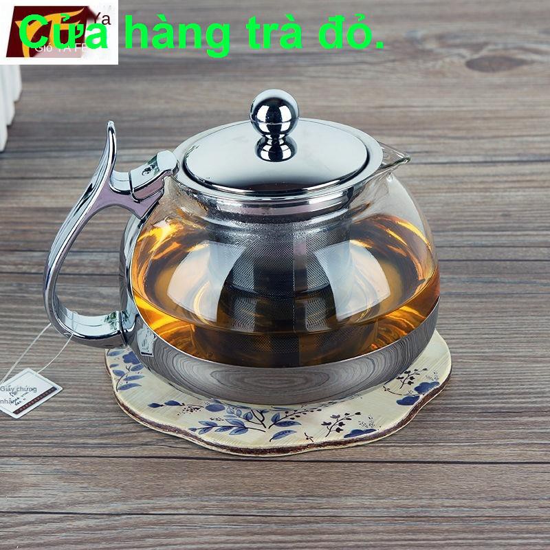 Yafei ấm trà thủy tinh Pot thép không gỉ Bộ lọc nhiệt độ caochén rẻ11